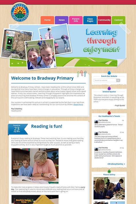 Bradway Primary School Website Screenshot